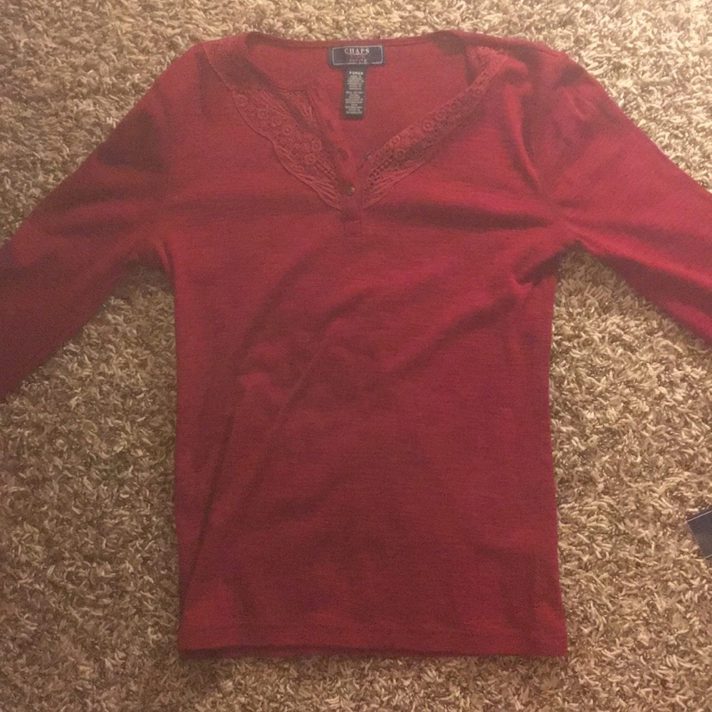 red long sleeve shirt